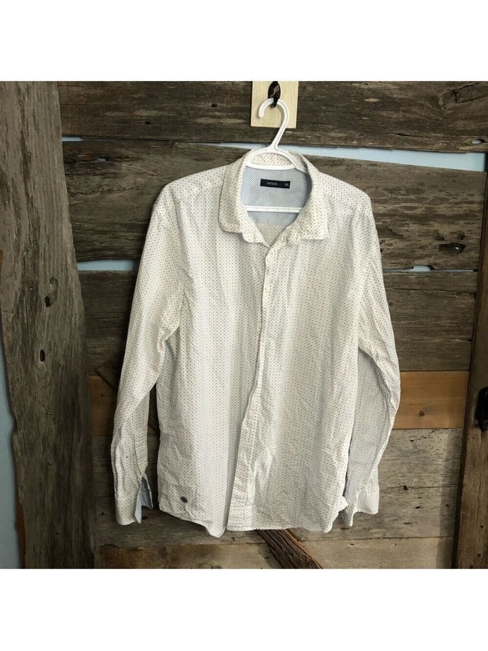 DEFACTO Size XXL White Dress Shirt With Tiny Arrow Print